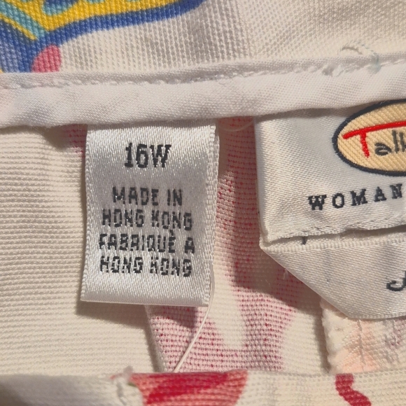 Talbots Petites women's size 16W fish & coral design wide leg pants, twill NWT - Picture 11 of 11